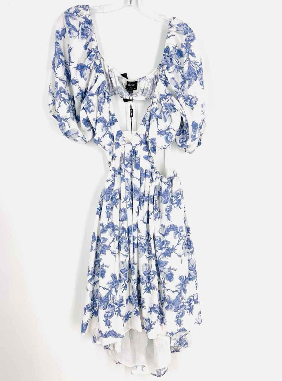 Bardot Size 12 White/Blue Floral Cut-Outs NEW Designer Dress